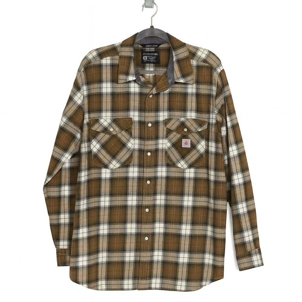 CARHARTT MEN'S plaid rugged flex button down shirt Sz XL
